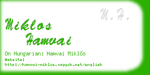 miklos hamvai business card