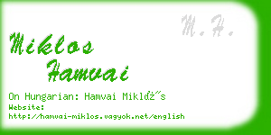 miklos hamvai business card